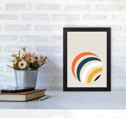 Retro Geometric Circle 1 Art Print by Jason Stanley A4 White Frame