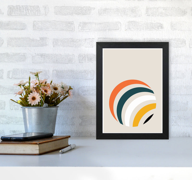 Retro Geometric Circle 1 Art Print by Jason Stanley A4 White Frame