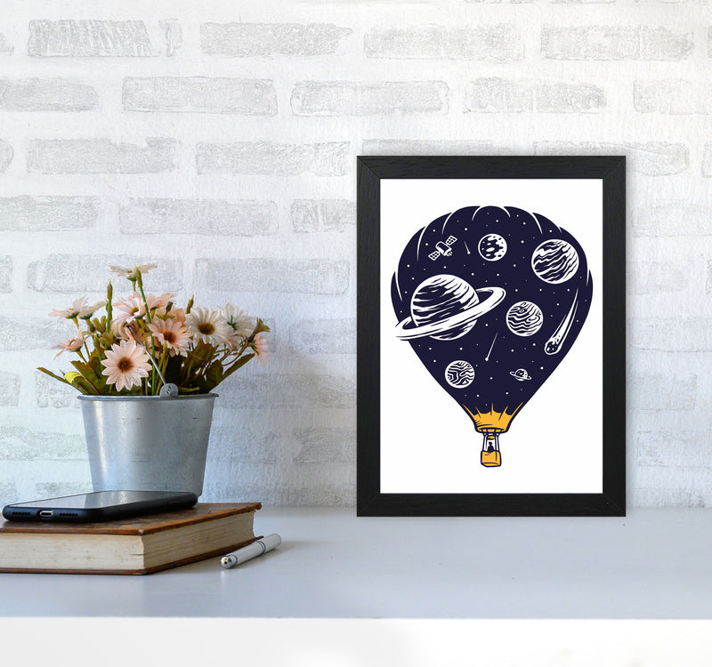Hot Air Baloon Universe Art Print by Jason Stanley A4 White Frame