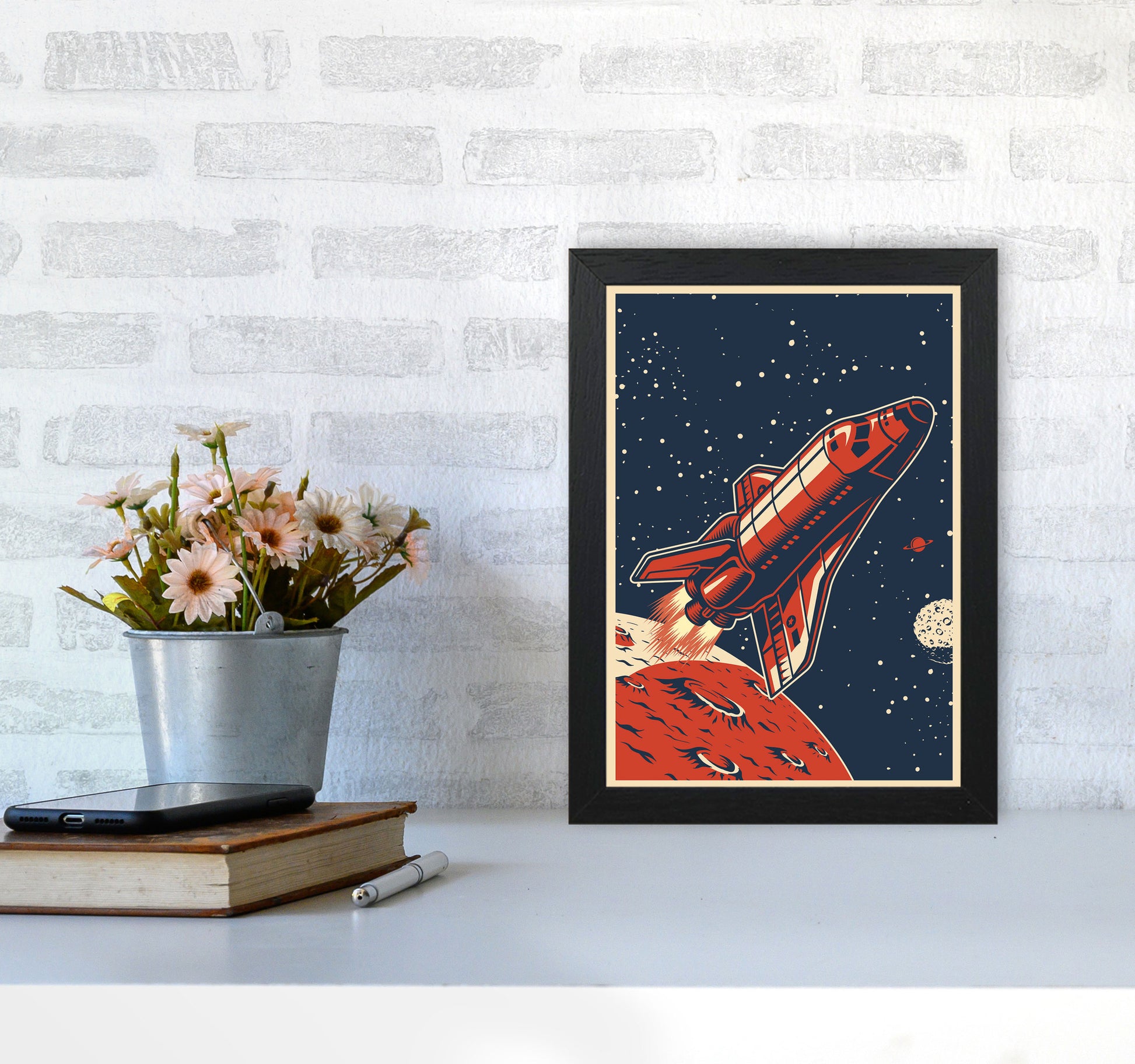 Outer Space Series - #6 Art Print by Jason Stanley A4 White Frame