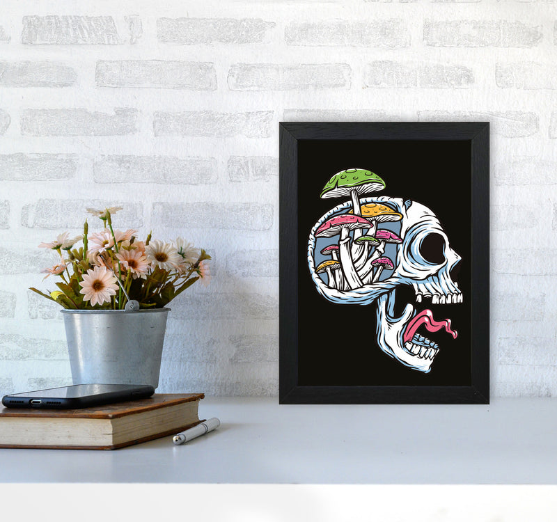 Head Full Of Mushrooms Art Print by Jason Stanley A4 White Frame
