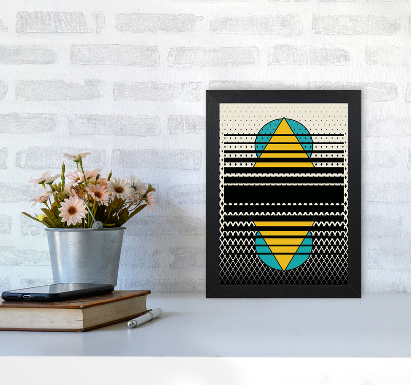 Geometric Suns Pattern Art Print by Jason Stanley A4 White Frame