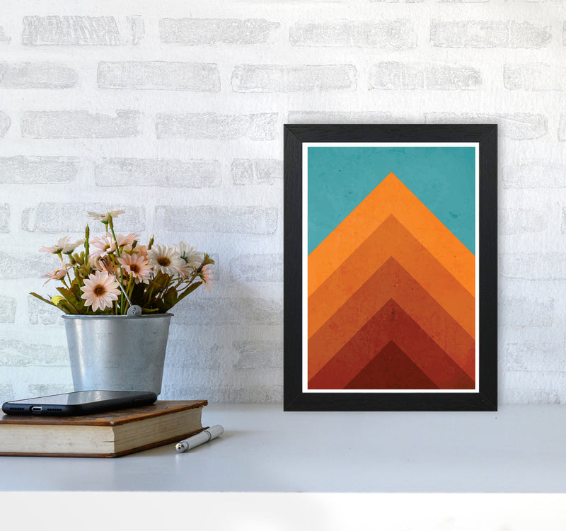 Orange Peak Mountain Art Print by Jason Stanley A4 White Frame