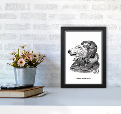The Poler Bear Pilot Art Print by Jason Stanley A4 White Frame