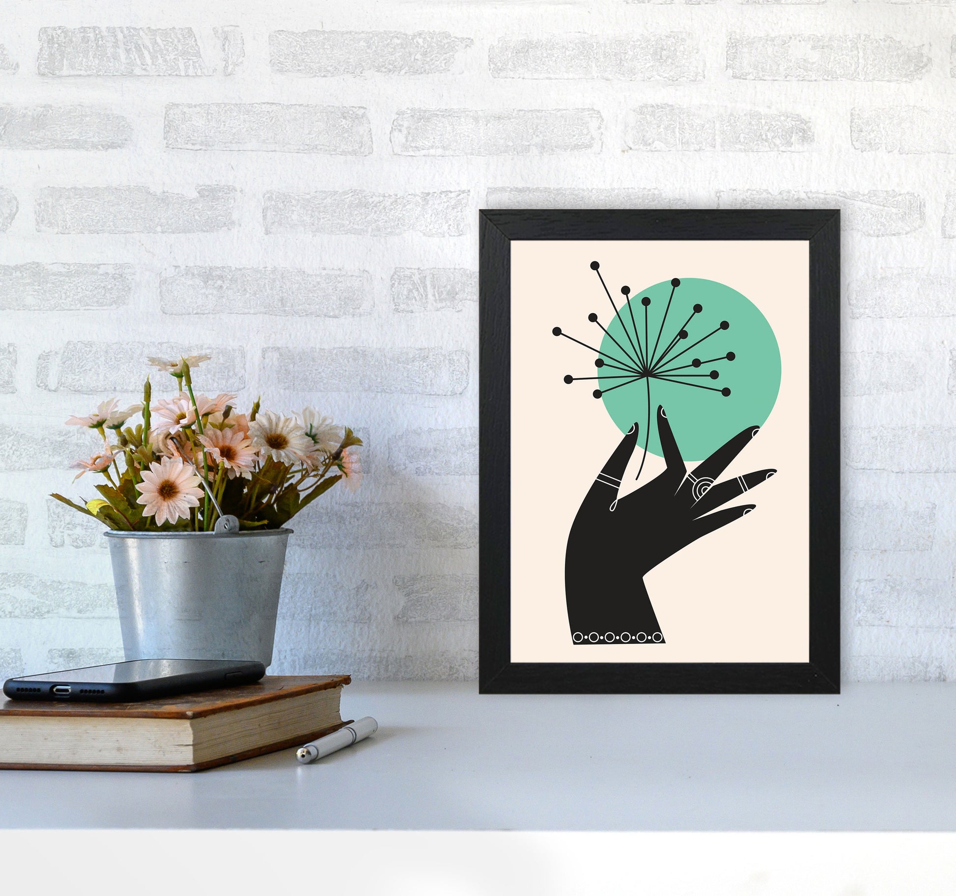 What A Pretty Flower Art Print by Jason Stanley A4 White Frame