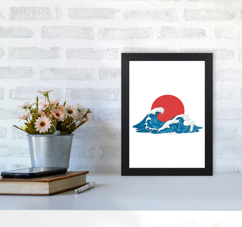 Japenses Wave Sunset Art Print by Jason Stanley A4 White Frame