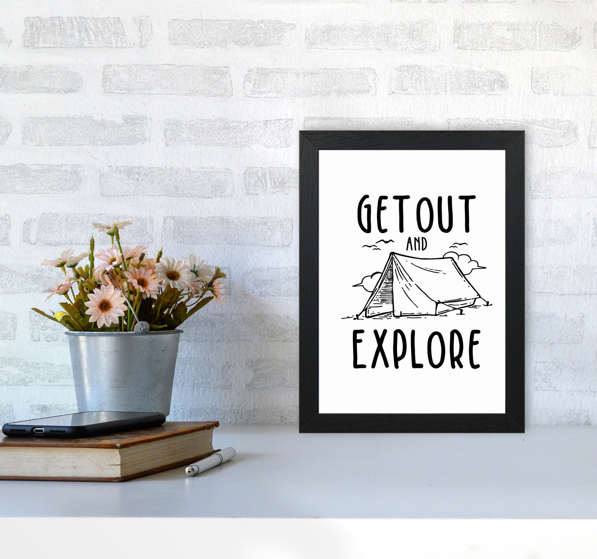 Get Out And Explore Art Print by Jason Stanley A4 White Frame