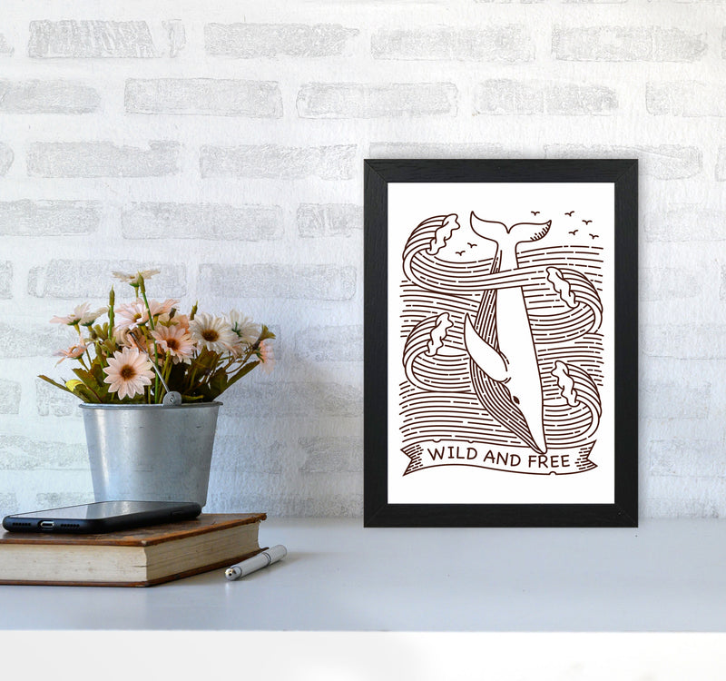 Wild And Free Whale Art Print by Jason Stanley A4 White Frame