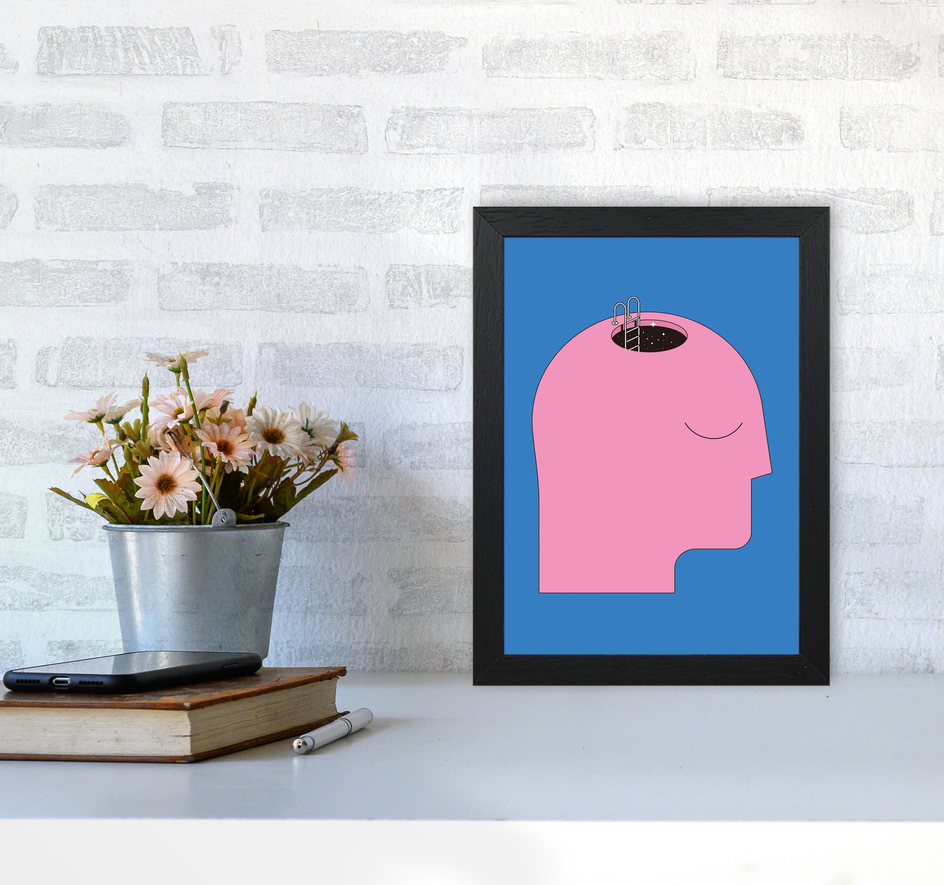 Keep An Open Mind Art Print by Jason Stanley A4 White Frame