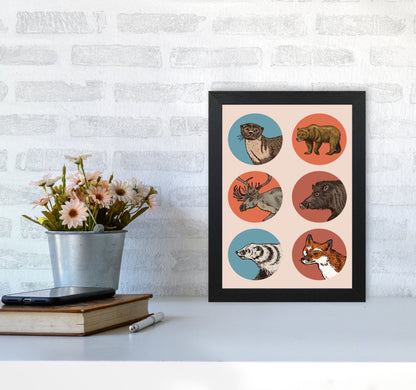 Animal Circles II Art Print by Jason Stanley A4 White Frame