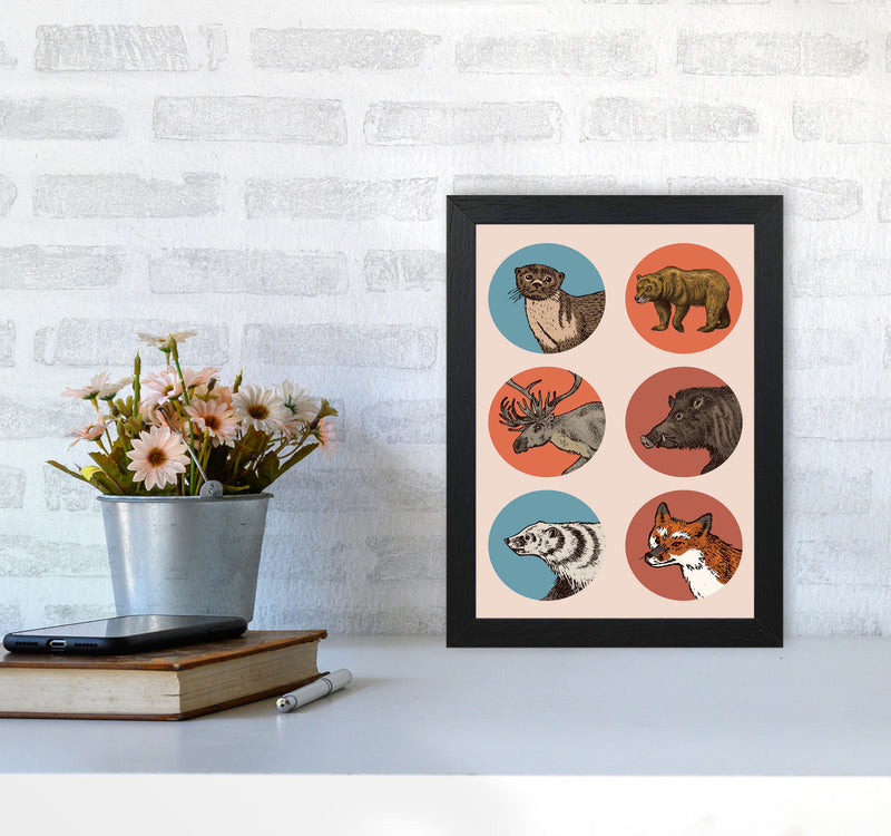 Animal Circles II Art Print by Jason Stanley A4 White Frame