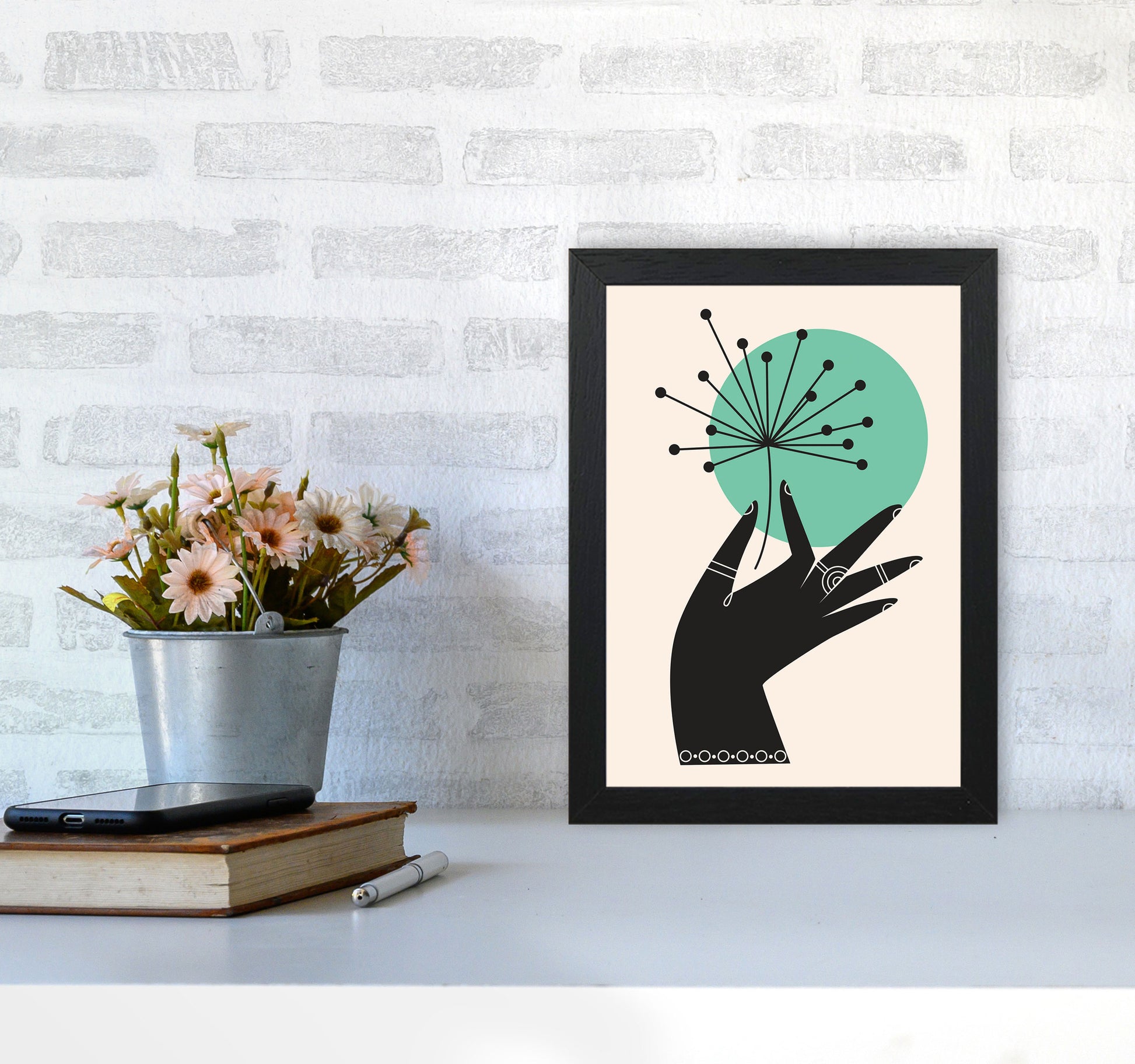 Abstract Hand II Art Print by Jason Stanley A4 White Frame