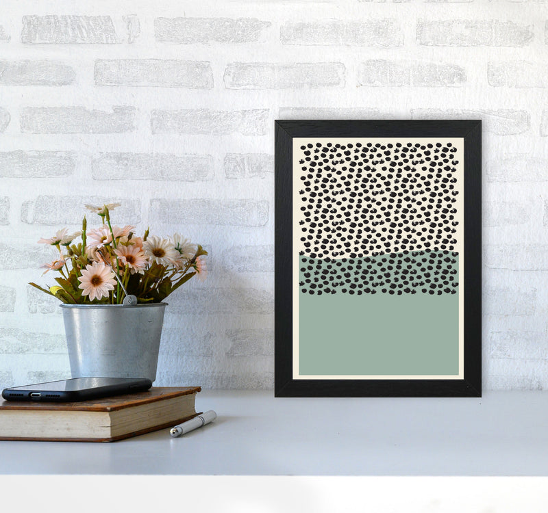 Green Midcentury Art Print by Jason Stanley A4 White Frame