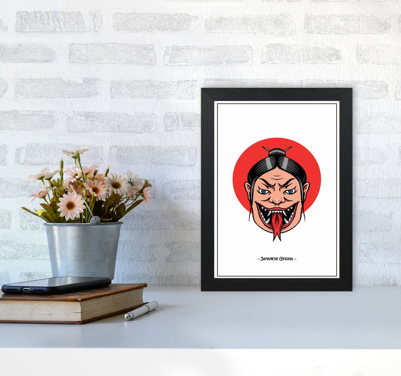 Japanese Geisha Art Print by Jason Stanley A4 White Frame