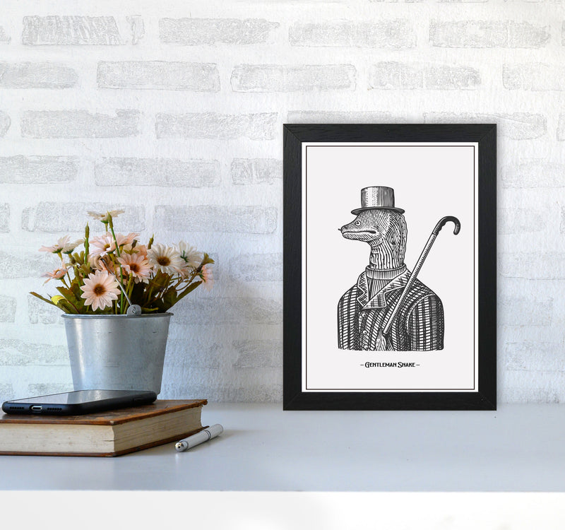 Gentlemen Snake Art Print by Jason Stanley A4 White Frame