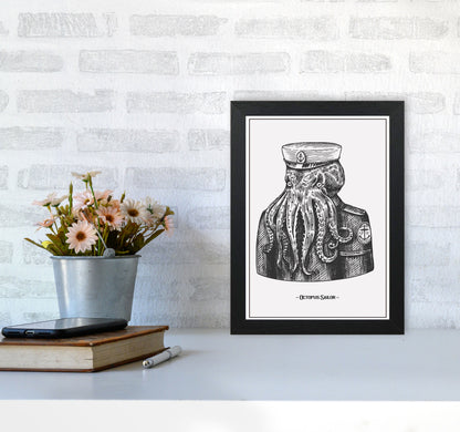Octopus Sailor Art Print by Jason Stanley A4 White Frame