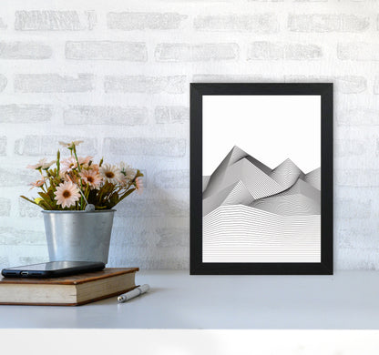 Line Mountains Art Print by Jason Stanley A4 White Frame