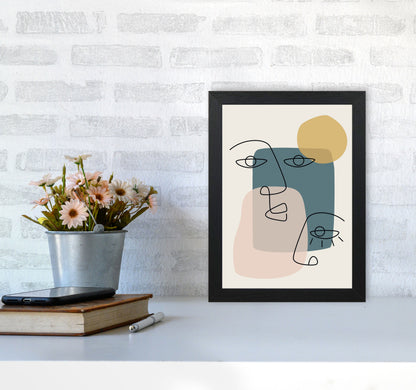 Abstract Faces Art Print by Jason Stanley A4 White Frame
