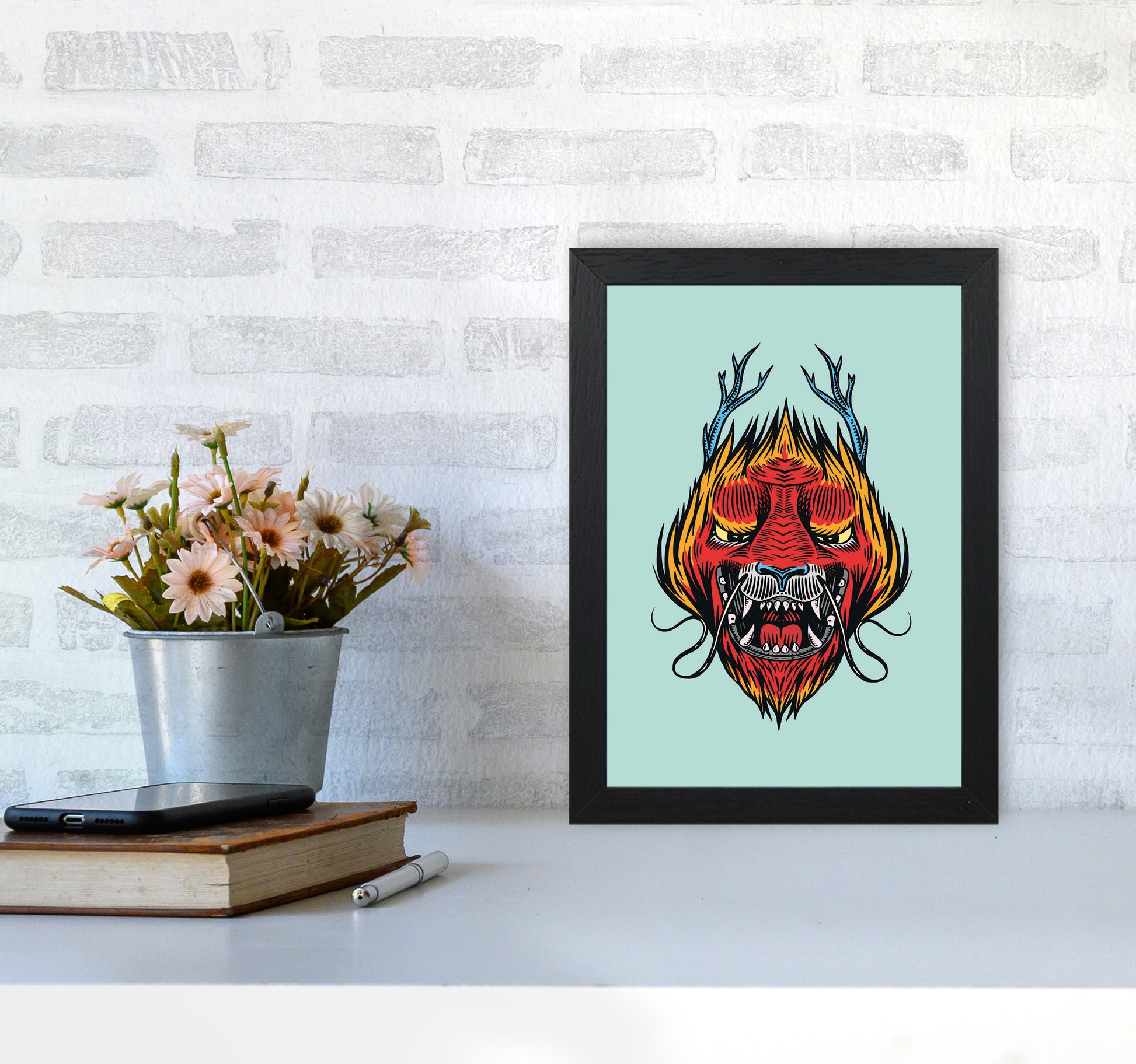 Chinese Dragon Art Print by Jason Stanley A4 White Frame