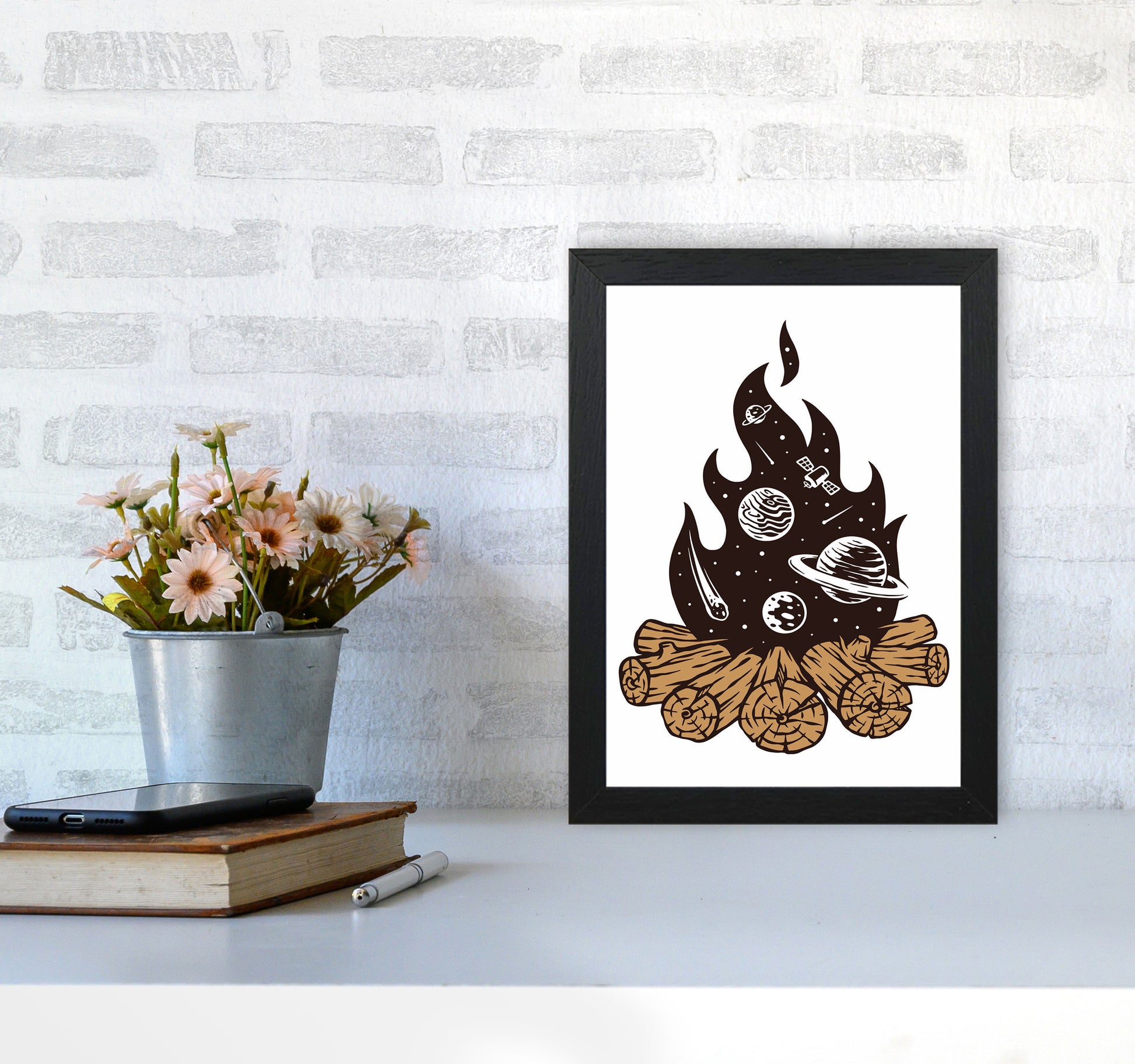 Mystical Fire Art Print by Jason Stanley A4 White Frame