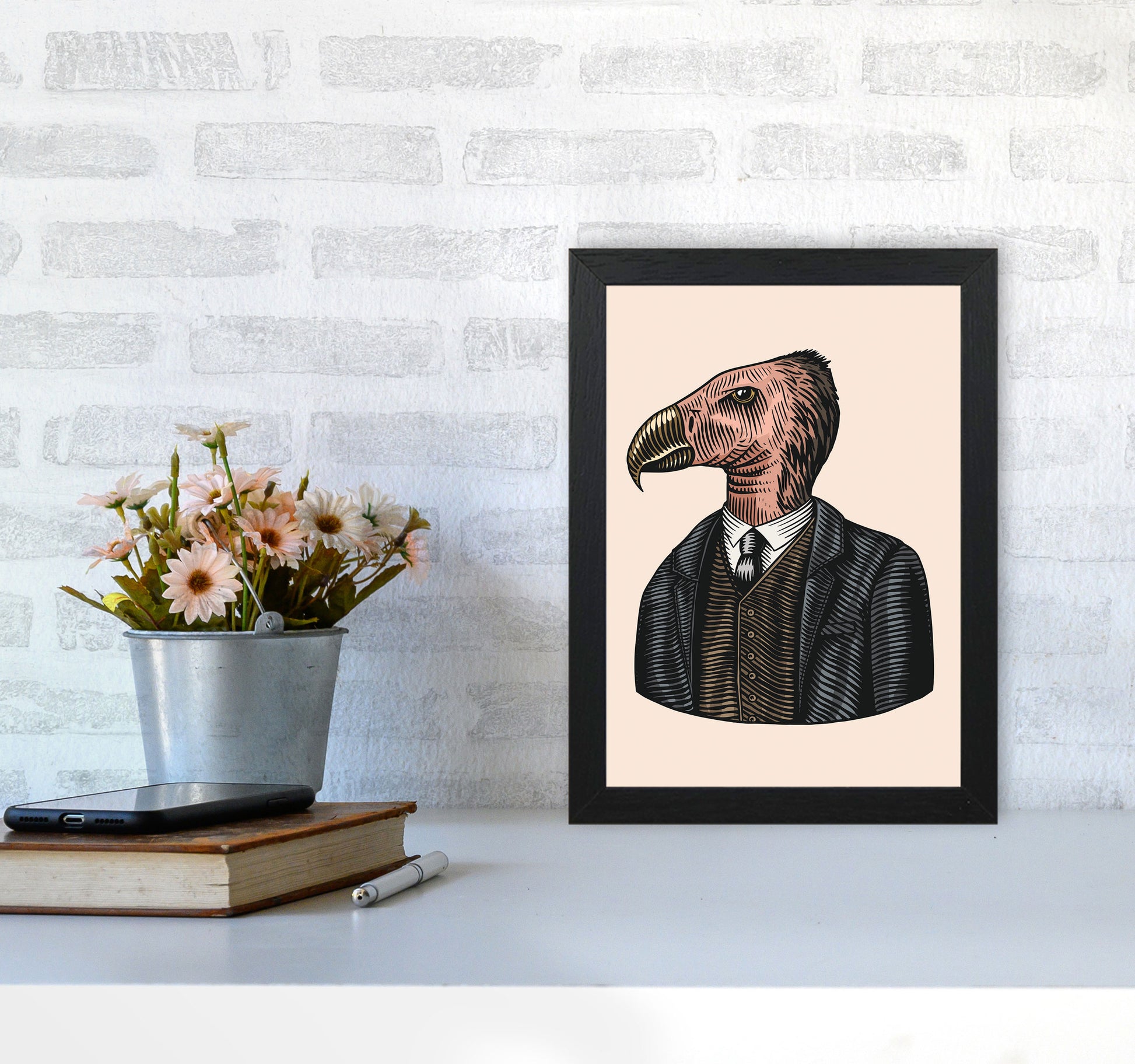Mr. Condor Art Print by Jason Stanley A4 White Frame