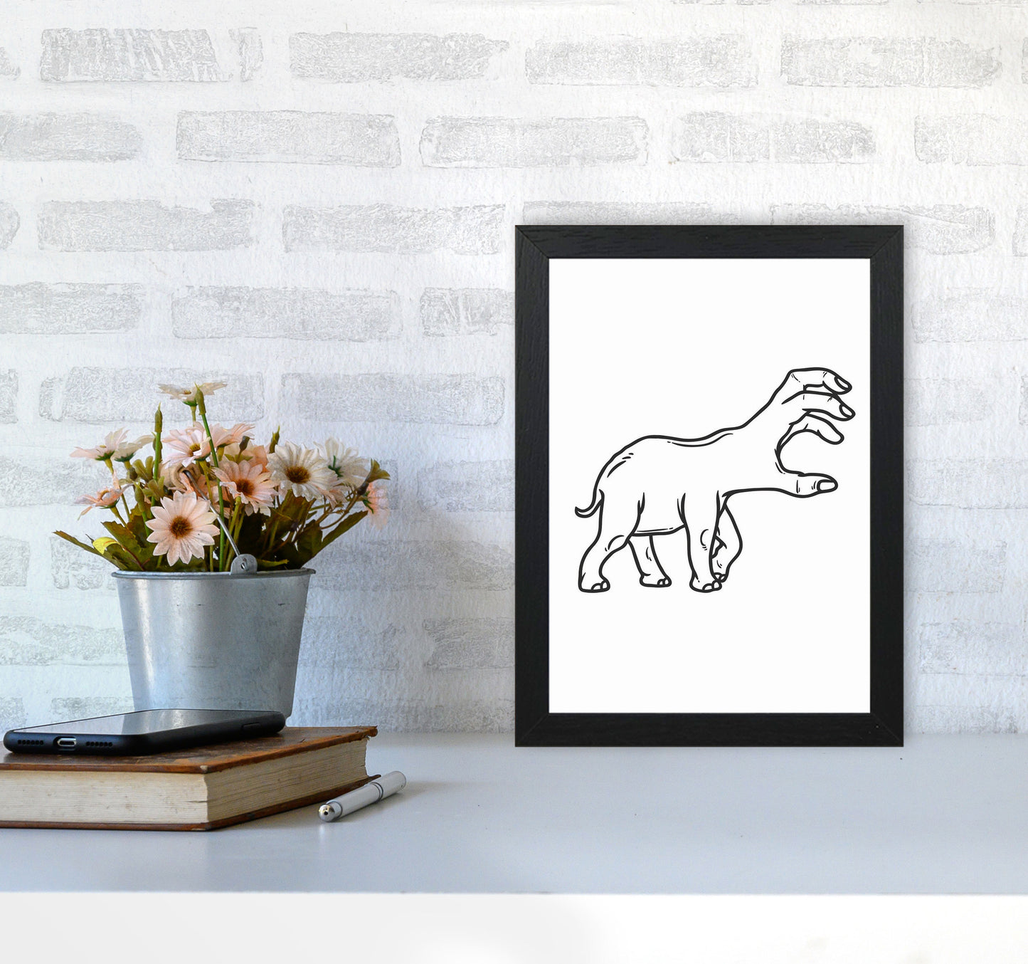 Hand-Head Art Print by Jason Stanley A4 White Frame