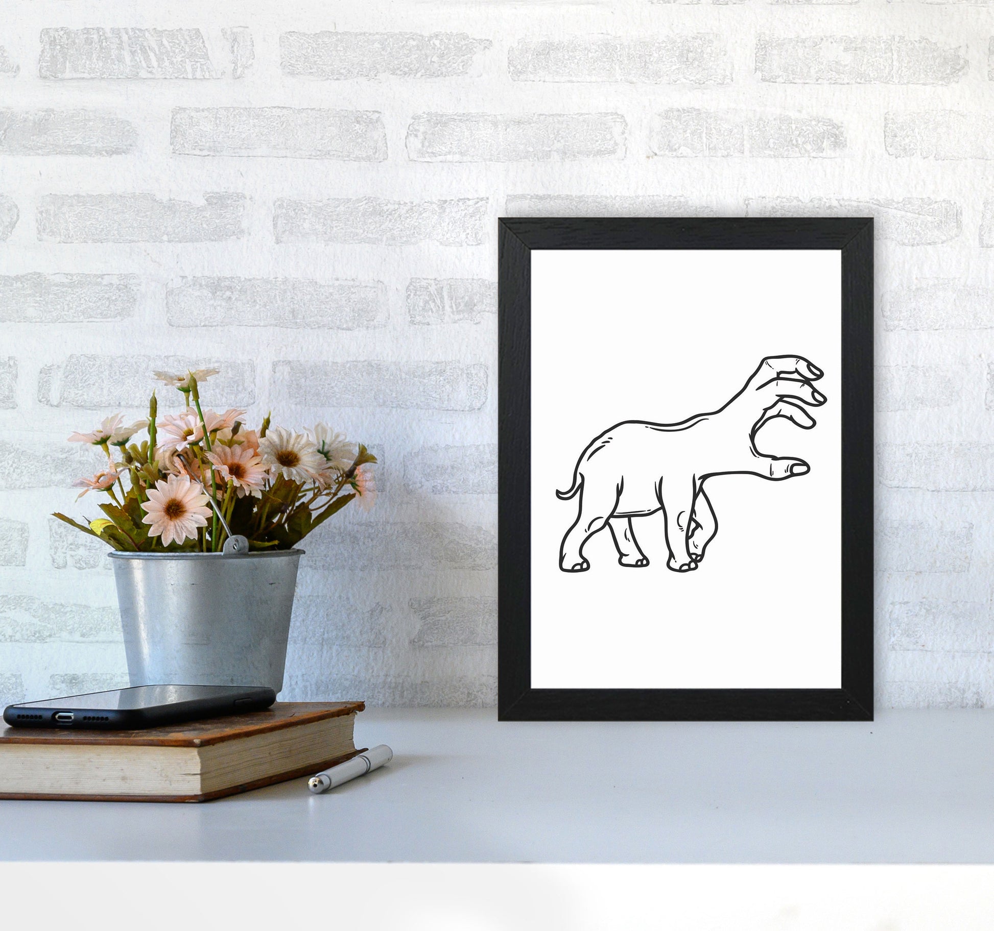 Hand-Head Art Print by Jason Stanley A4 White Frame