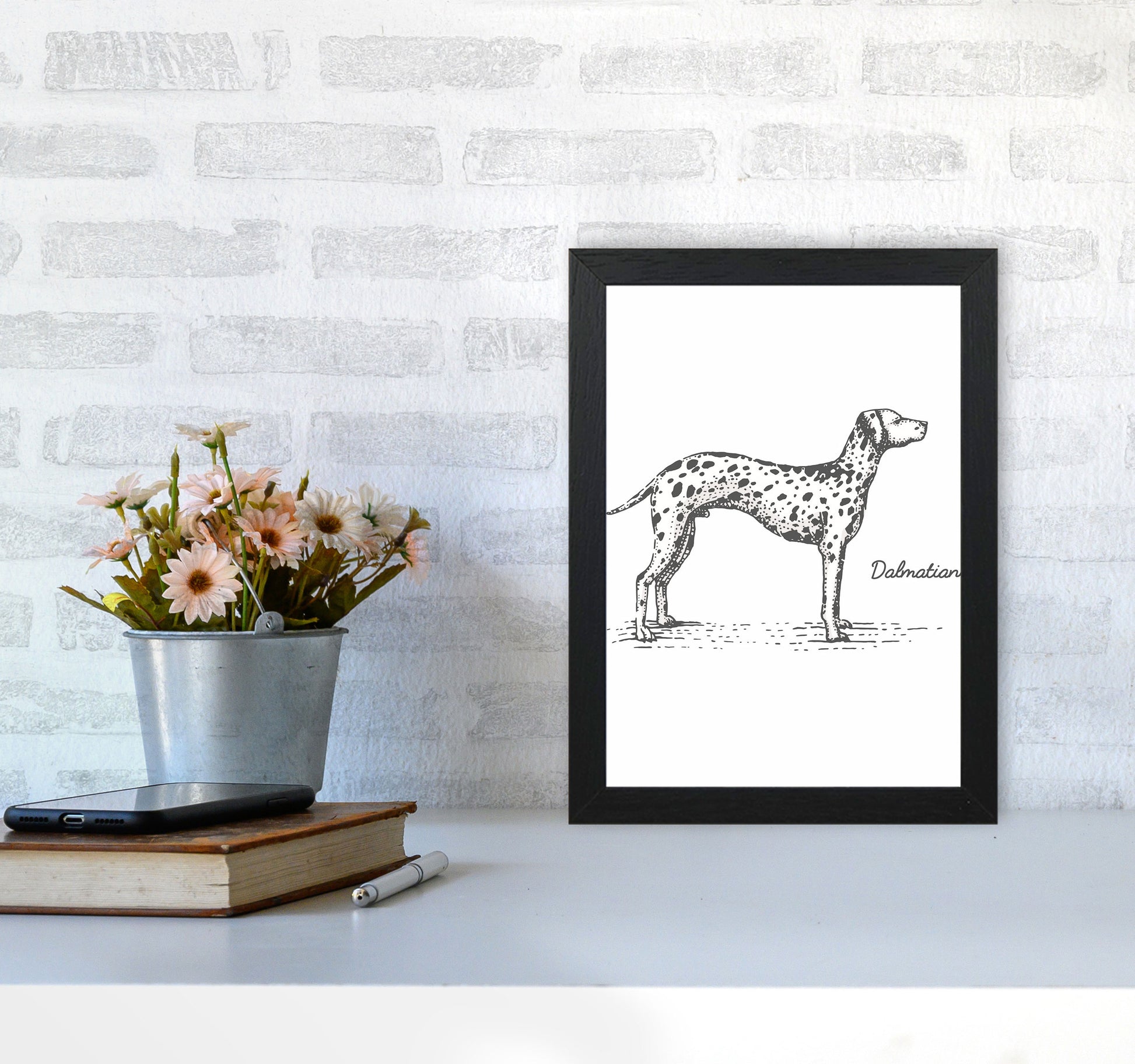 Dalmation Art Print by Jason Stanley A4 White Frame