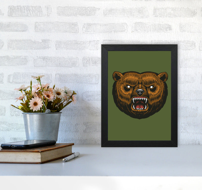 Ol Grizzly Art Print by Jason Stanley A4 White Frame