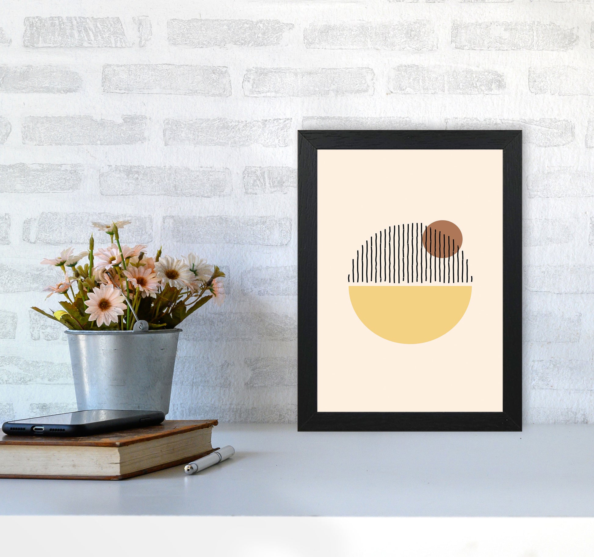 Geometric Abstract Shapes I Art Print by Jason Stanley A4 White Frame