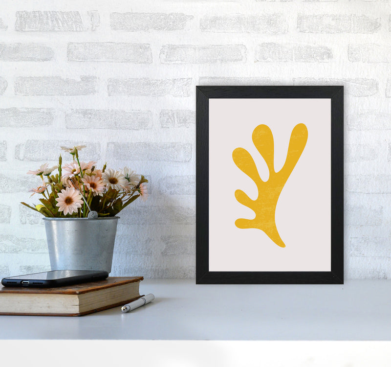 Abstract Yellow Algae Art Print by Jason Stanley A4 White Frame