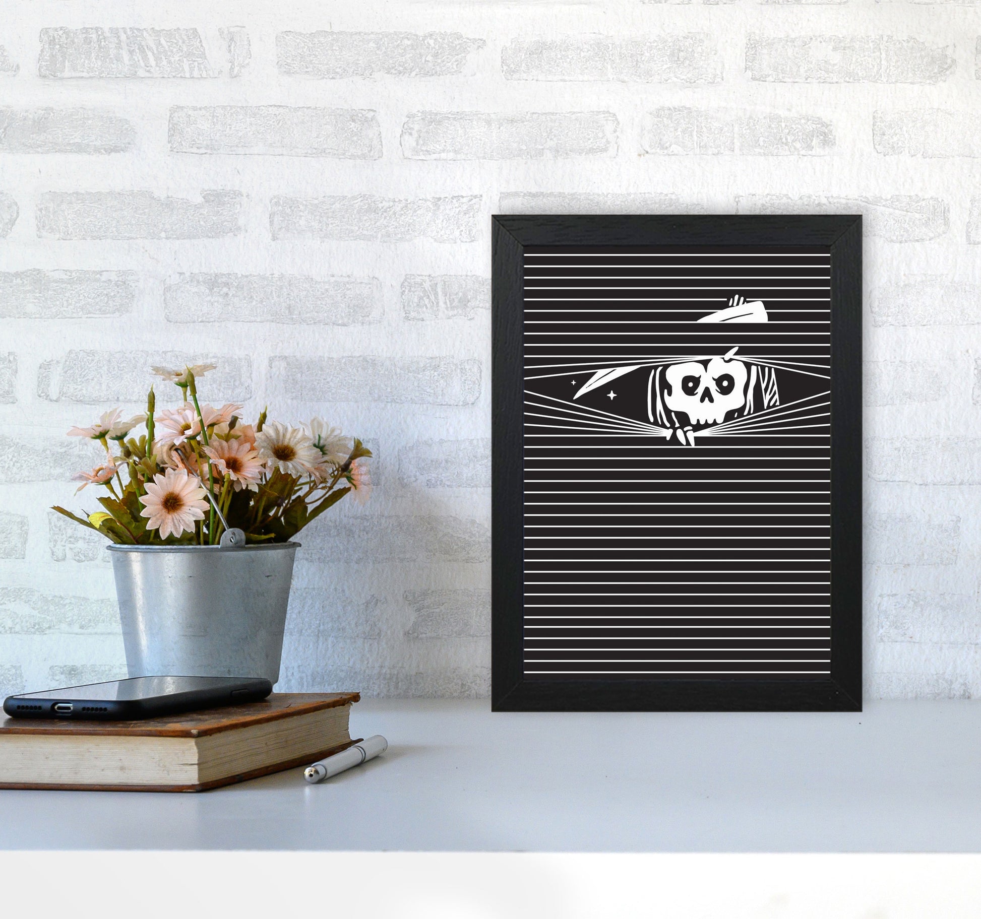 The Grim Reaper Art Print by Jason Stanley A4 White Frame