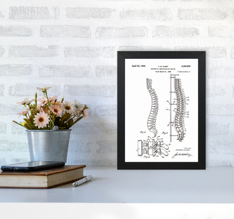 Anatomical Spine Display Patent Art Print by Jason Stanley A4 White Frame