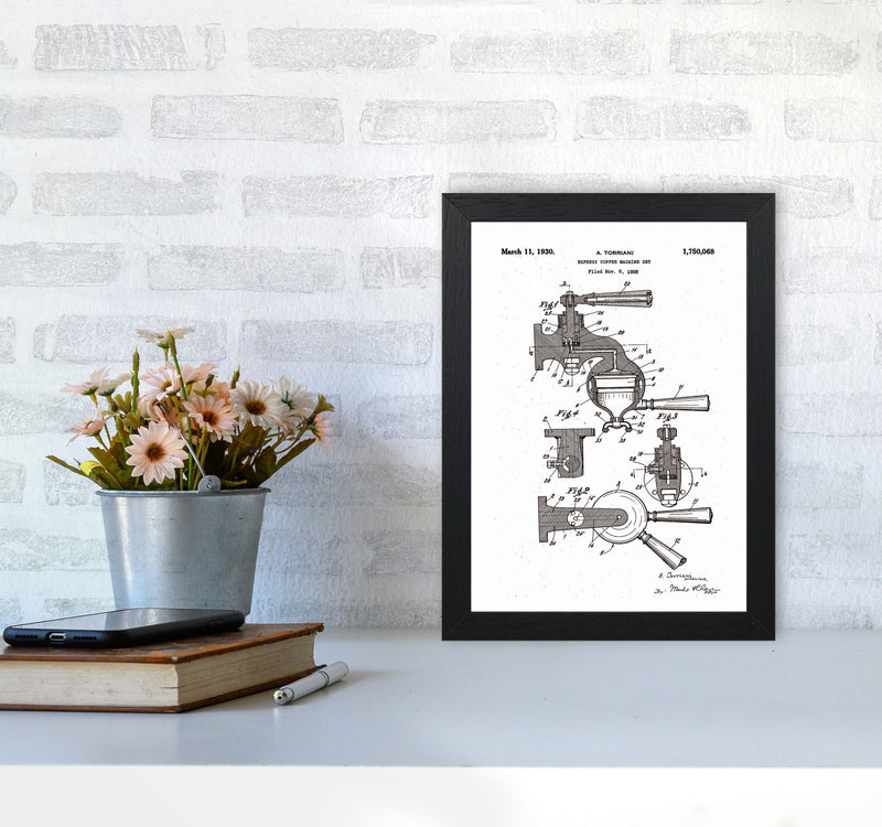 Espresso Coffee Machine Patent Art Print by Jason Stanley A4 White Frame