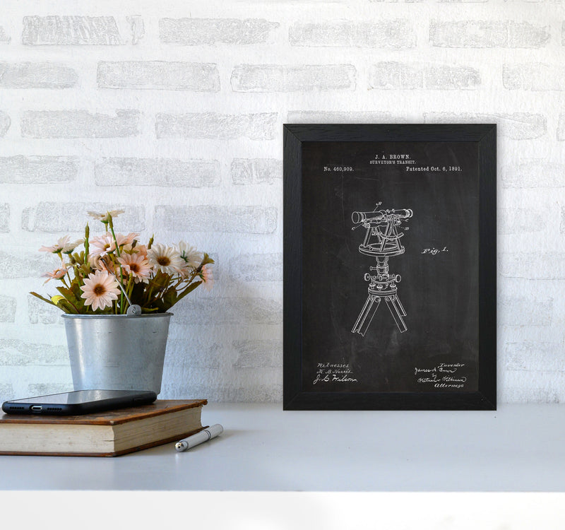 Surveyor's Transit Patent Art Print by Jason Stanley A4 White Frame