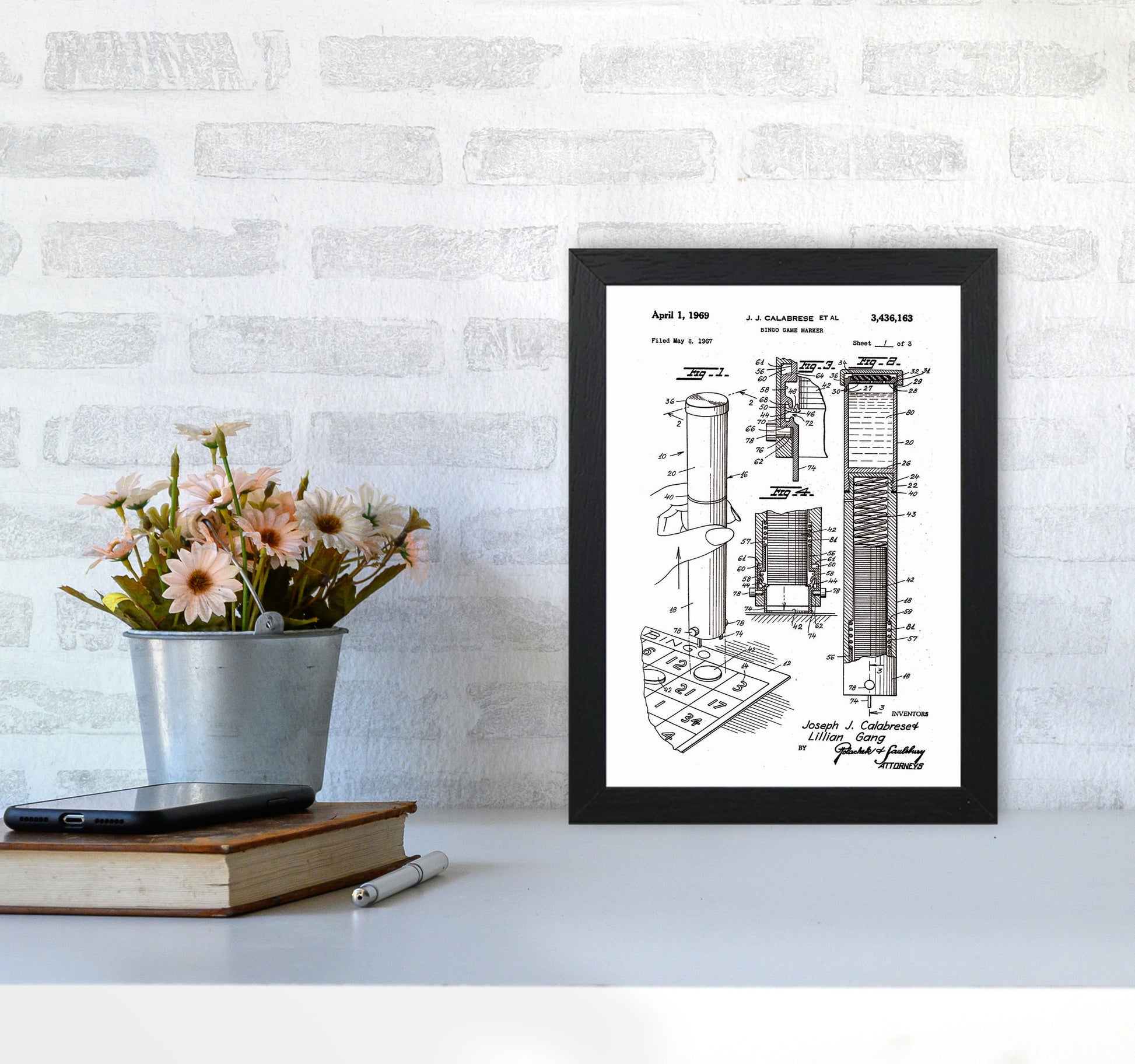 Bingo Game Marker Patent Art Print by Jason Stanley A4 White Frame