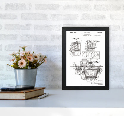 Popcorn Machine Patent 2 Art Print by Jason Stanley A4 White Frame