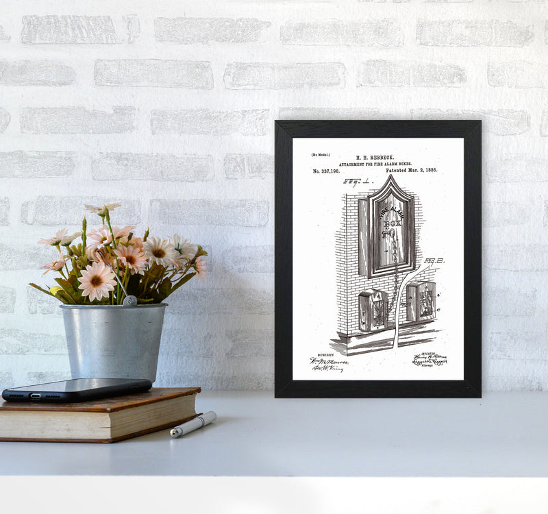 Fire Alarm Box Patent Art Print by Jason Stanley A4 White Frame