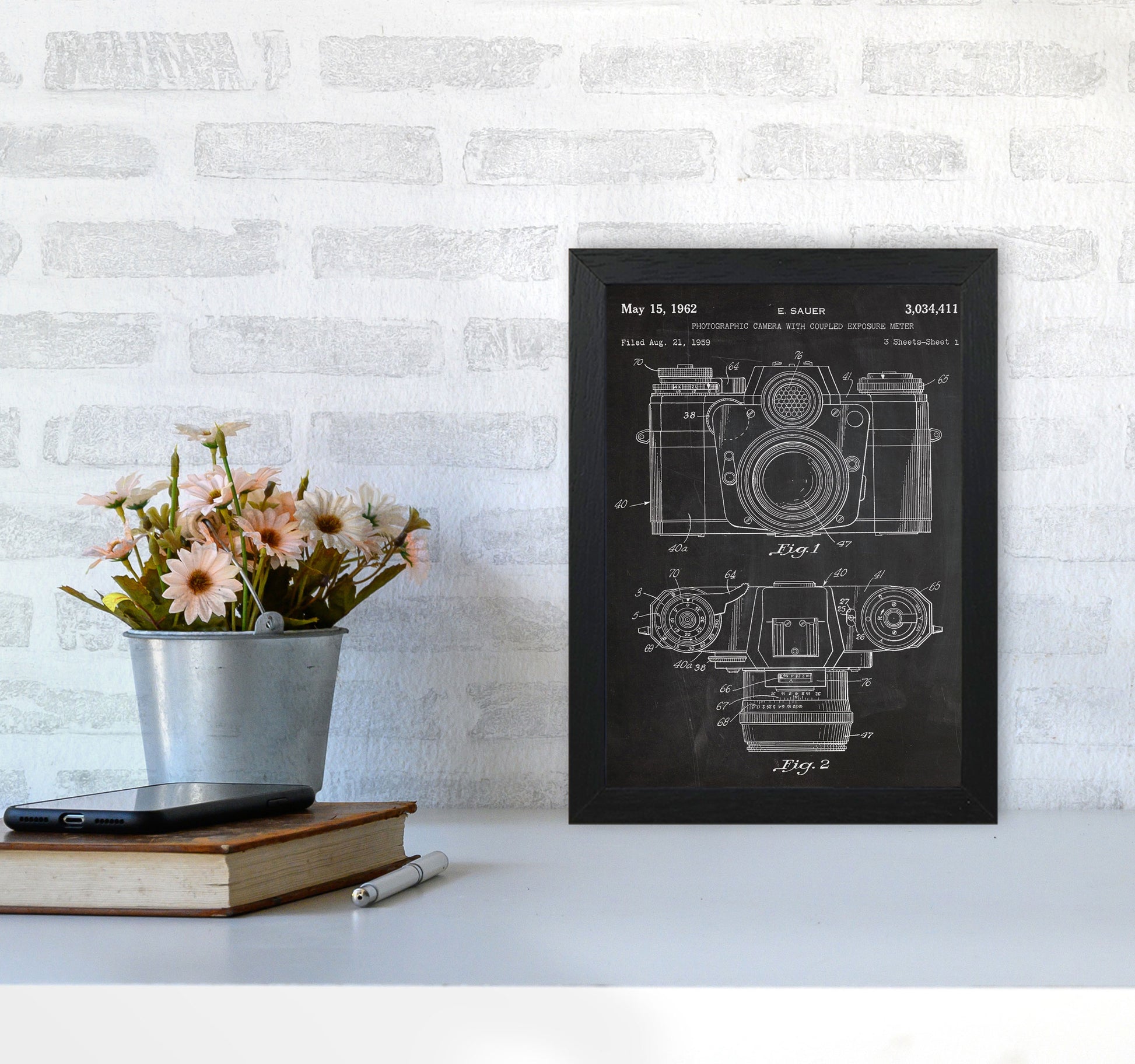 Vintage Camera Patent Art Print by Jason Stanley A4 White Frame