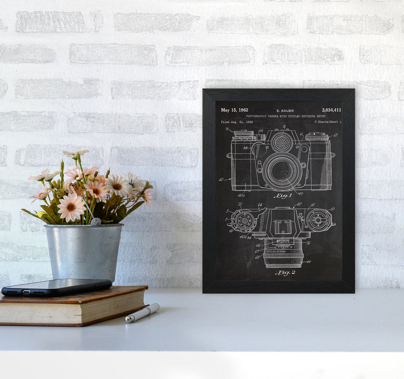 Vintage Camera Patent Art Print by Jason Stanley A4 White Frame