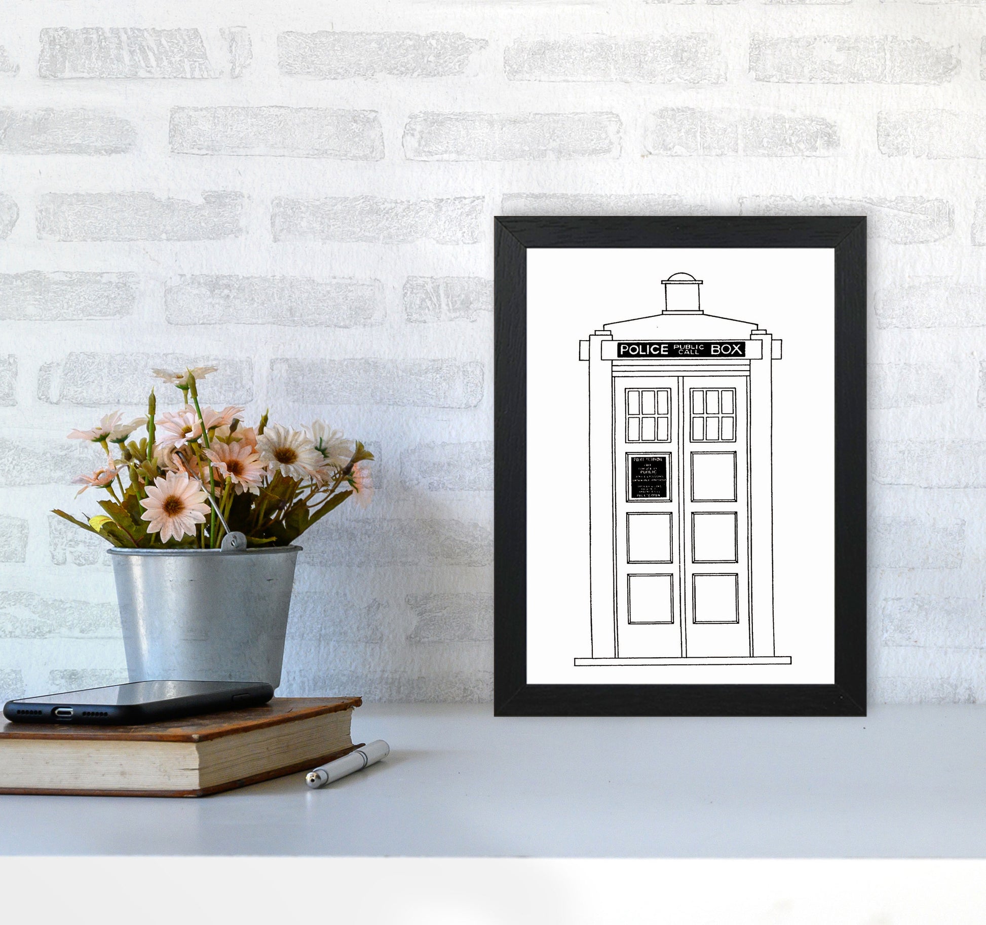 Police Call Box Patent Art Print by Jason Stanley A4 White Frame