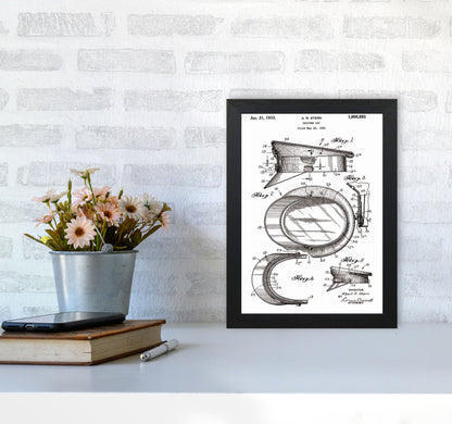 Police Man Hat Patent Art Print by Jason Stanley A4 White Frame