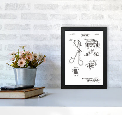 Eyelash Curler Patent Art Print by Jason Stanley A4 White Frame