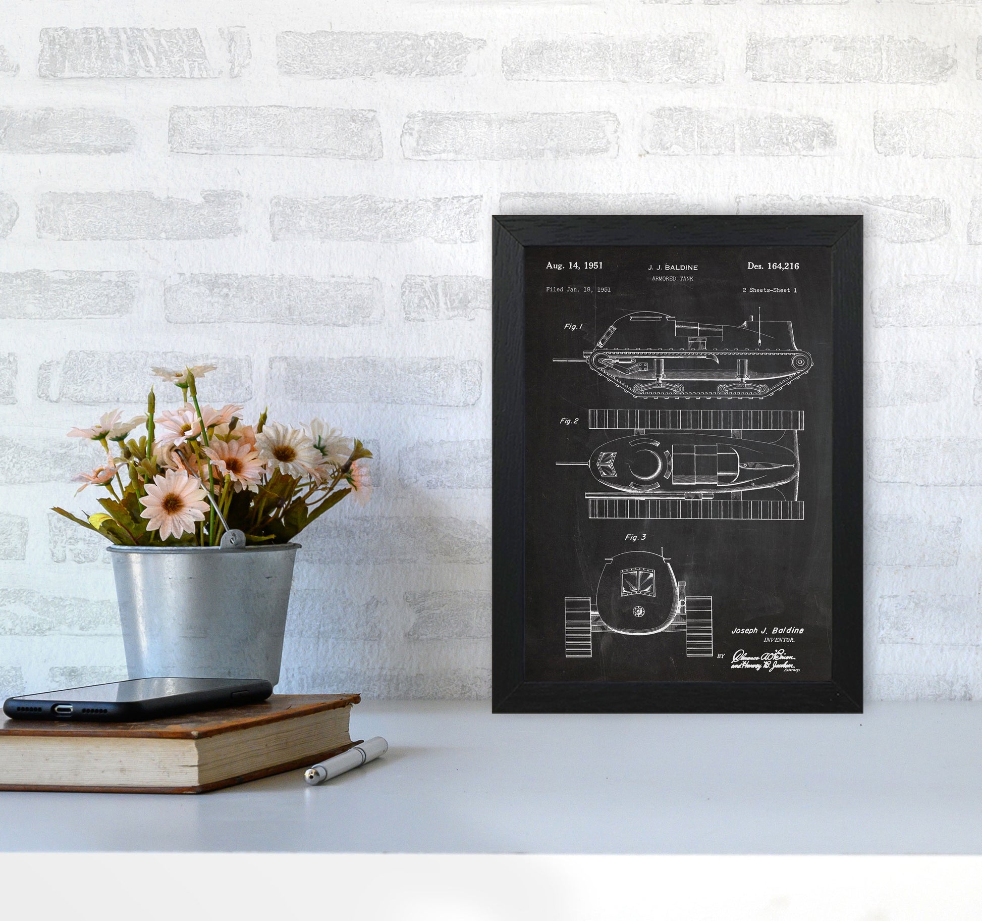 Armored Tank Patent Art Print by Jason Stanley A4 White Frame