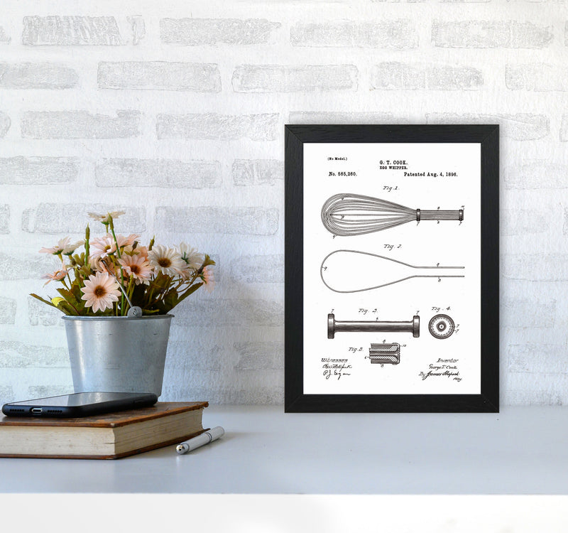 Egg Whipper Patent Art Print by Jason Stanley A4 White Frame