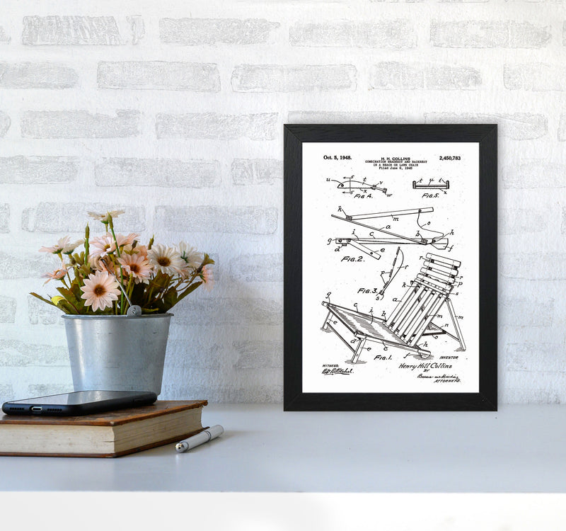 Beach Chair Patent Art Print by Jason Stanley A4 White Frame