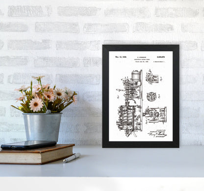 Butter Churn Patent Art Print by Jason Stanley A4 White Frame