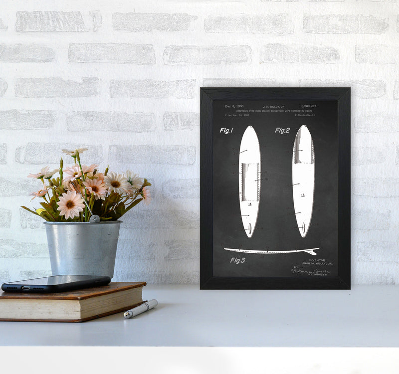 Surfboard Patent 1 Art Print by Jason Stanley A4 White Frame