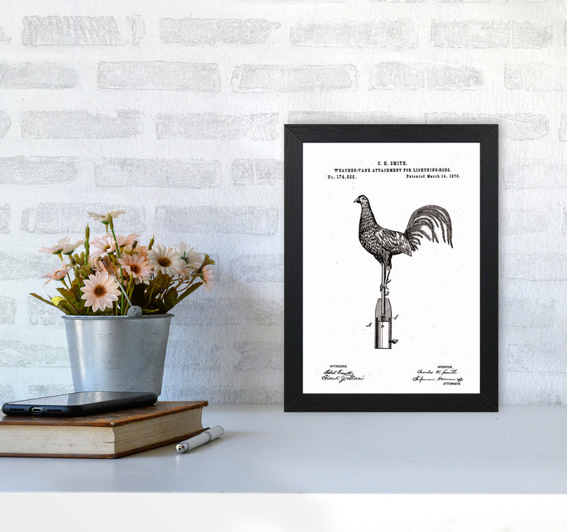 Weather Vane Patent Art Print by Jason Stanley A4 White Frame