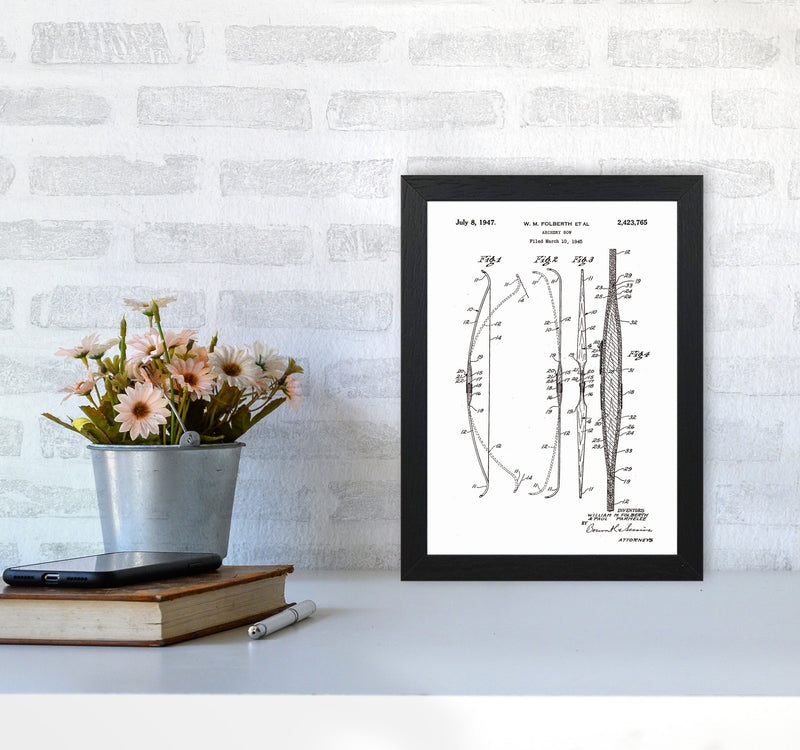 Archery Bow Patent Art Print by Jason Stanley A4 White Frame